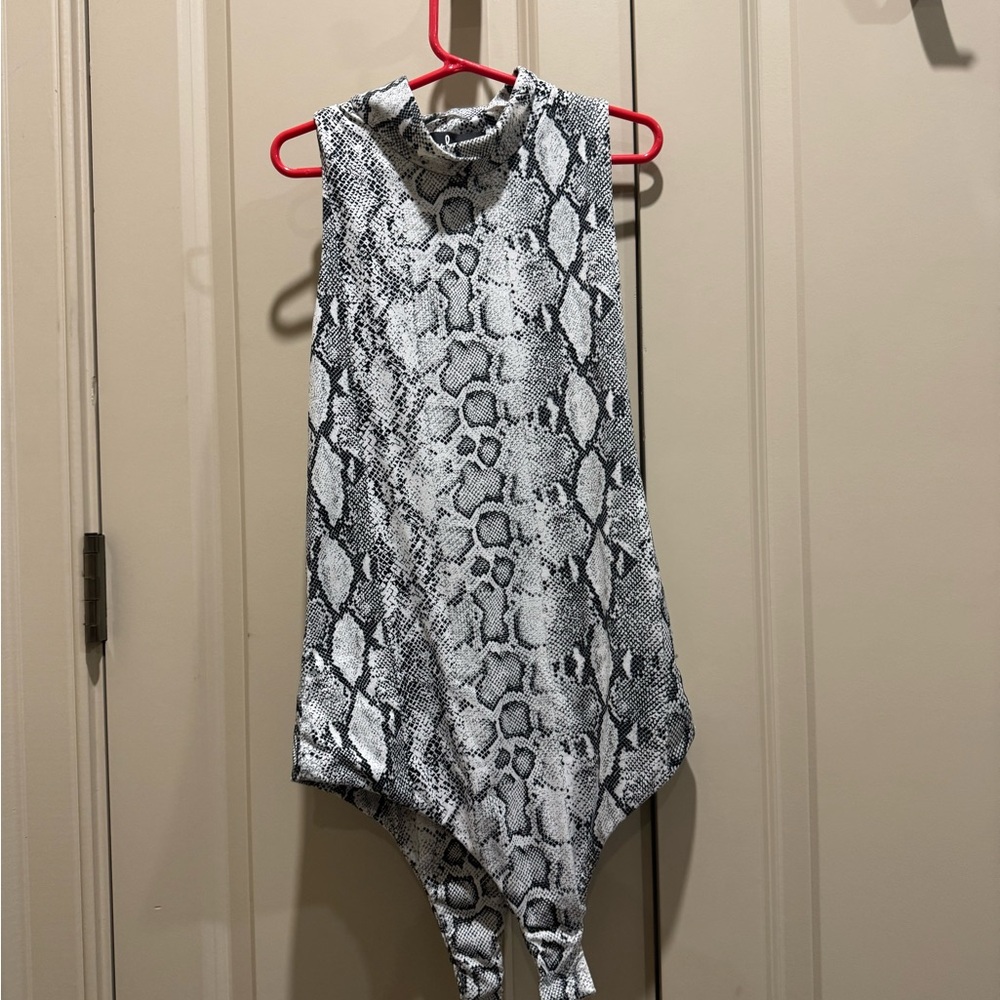 Lulu’s Snakeskin Print Bodysuit